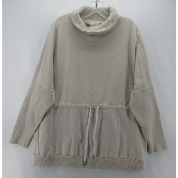 Varley Sweater Large White Pullover Turtleneck Oversized Belted - Picture 1 of 12